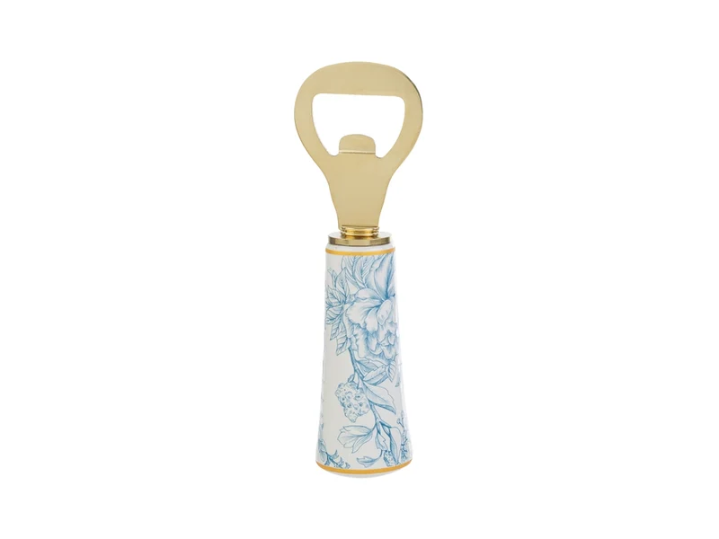 Apribottiglie 12cm con manico a fantasia celeste