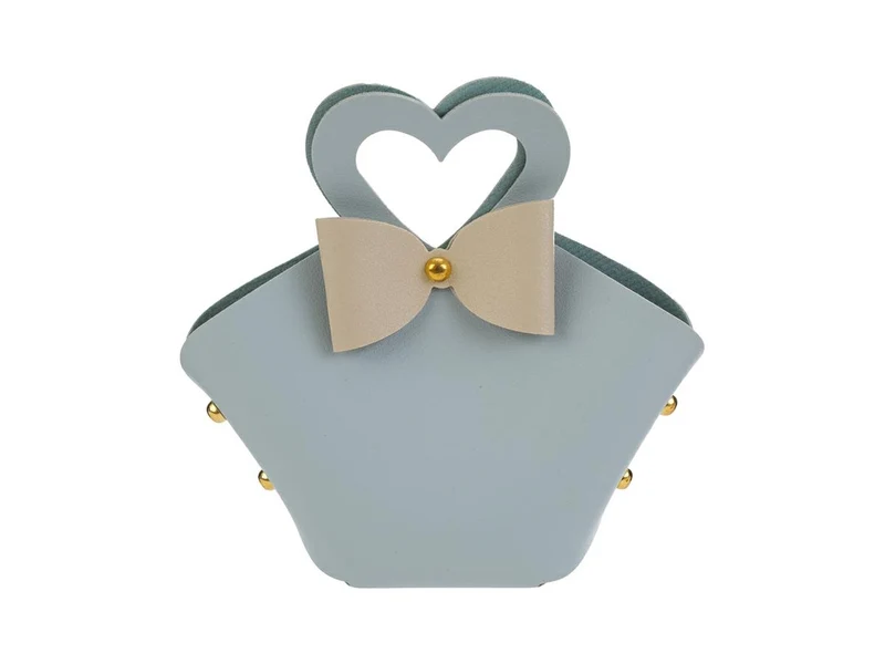 Borsetta similpelle 17x6x16cm celeste