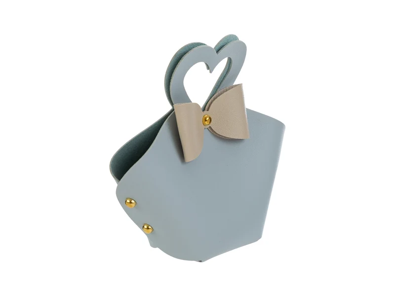 Borsetta similpelle 17x6x16cm celeste