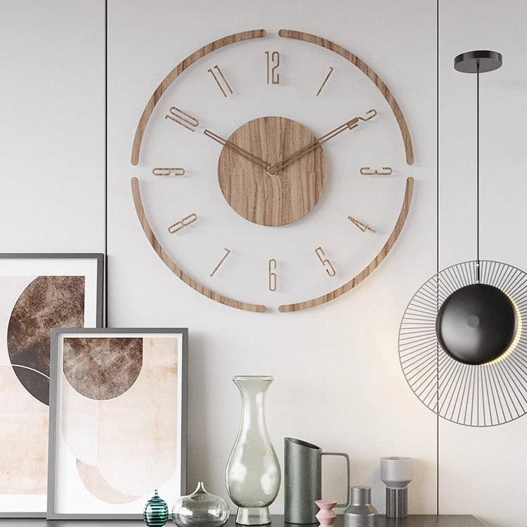 Horloge Murale Scandinave en Bois - Élégante et Silencieuse