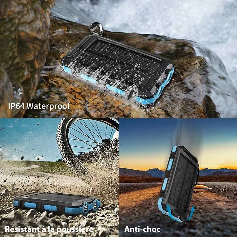 Batterie Externe Solaire - Chargeur USB Rapide | Robuste