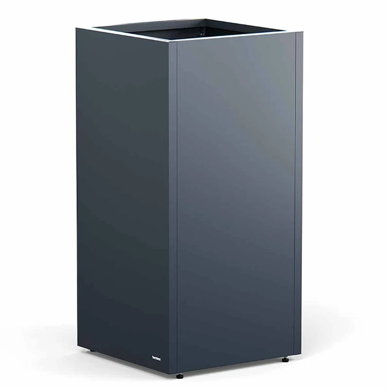 Vaso Herstera Metal planter Column Antracite 50x50x100cm 08977801
