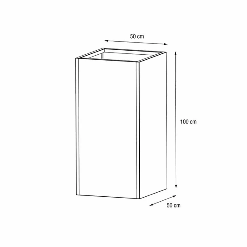 Vaso Herstera Metal planter Column Antracite 50x50x100cm 08977801