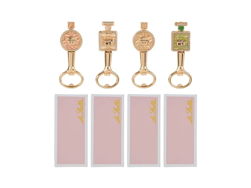Apribottiglie parfum 3,5x10,5cm con scatola in 4 modelli assortiti