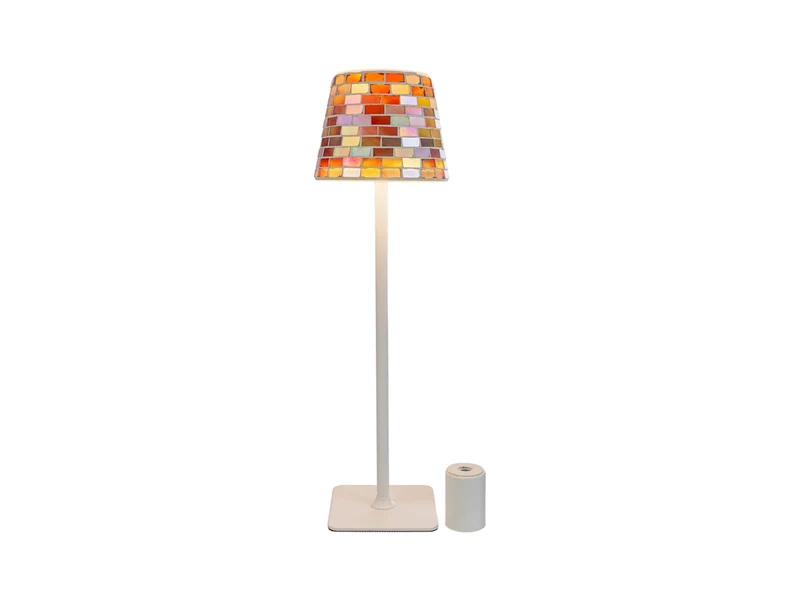 Glam lampada da tavolo touch color con cappa mosaico colorata 11xh.38cm