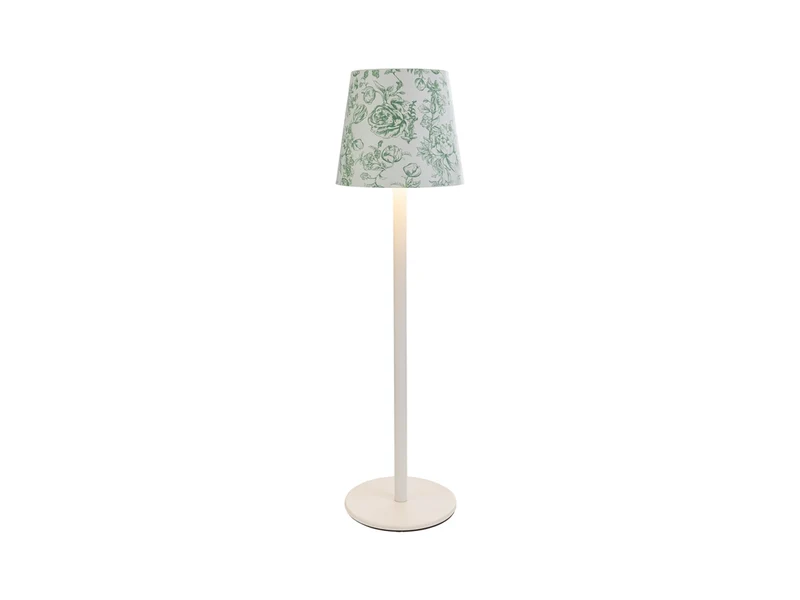 Tolie lampada da tavolo touch con cappa a fantasia verde 11xh.38cm