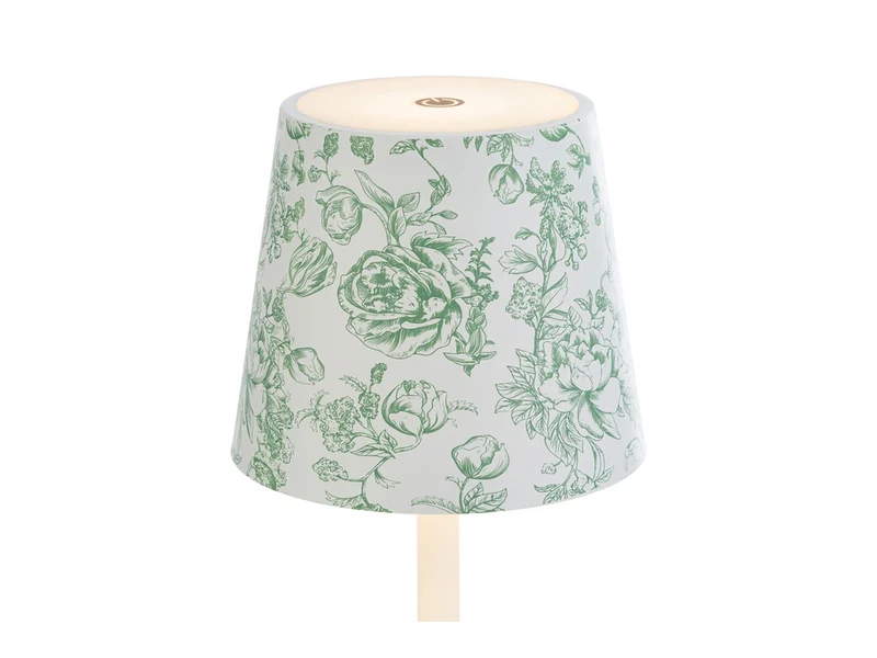 Tolie lampada da tavolo touch con cappa a fantasia verde 11xh.38cm