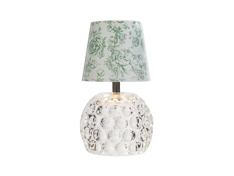 Toile lampada led touch con cappa a fantasia verde 11xh.20cm