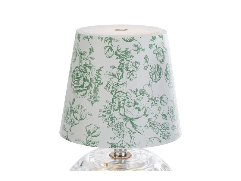 Toile lampada led touch con cappa a fantasia verde 11xh.20cm