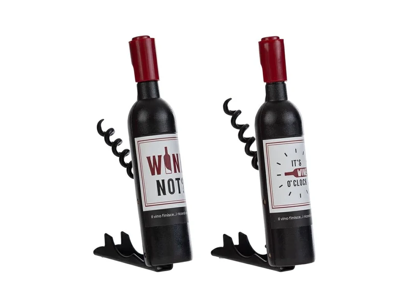 Wine time apribottiglie con calamita 11,5cm in 2 assortimenti