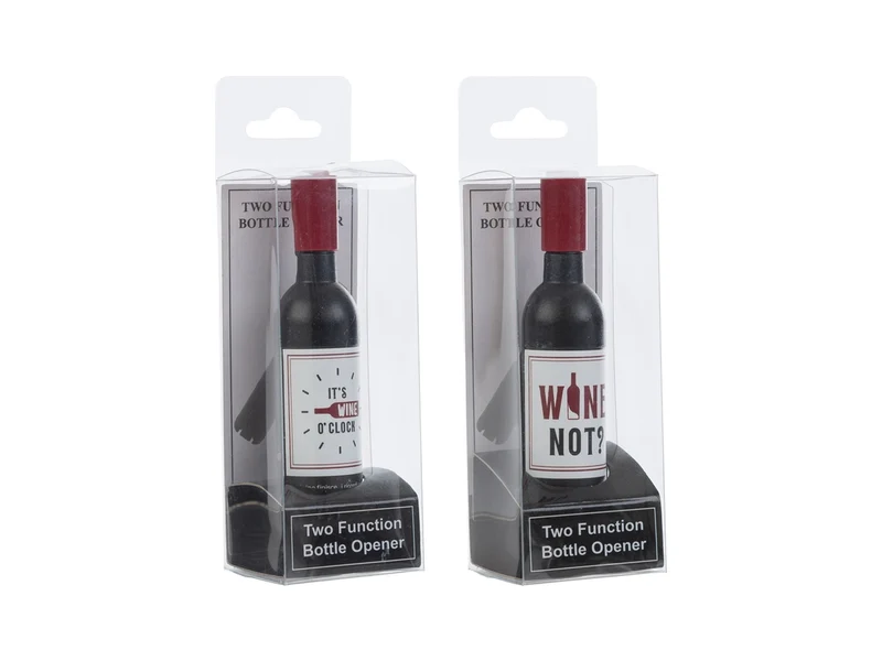 Wine time apribottiglie con calamita 11,5cm in 2 assortimenti