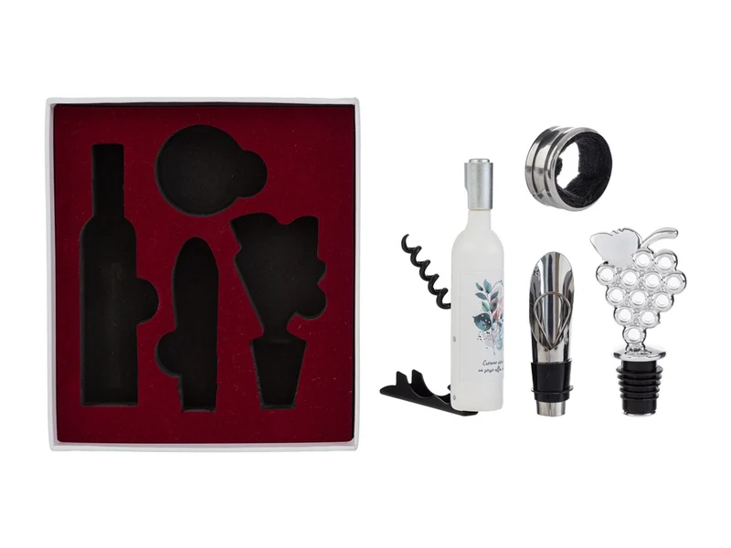 Sorsi d'amore accessori vino 4 pezzi con astuccio