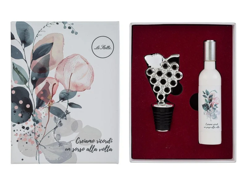 Sorsi d'amore accessori vino in scatola con apribottiglia e tappo