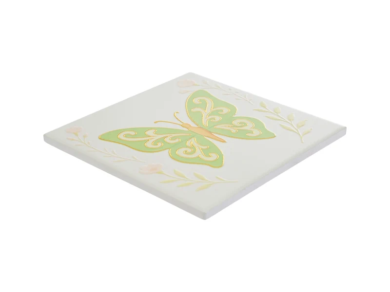 Sottopentola in ceramica con decoro farfalla 15x15cm in 3 assortimenti