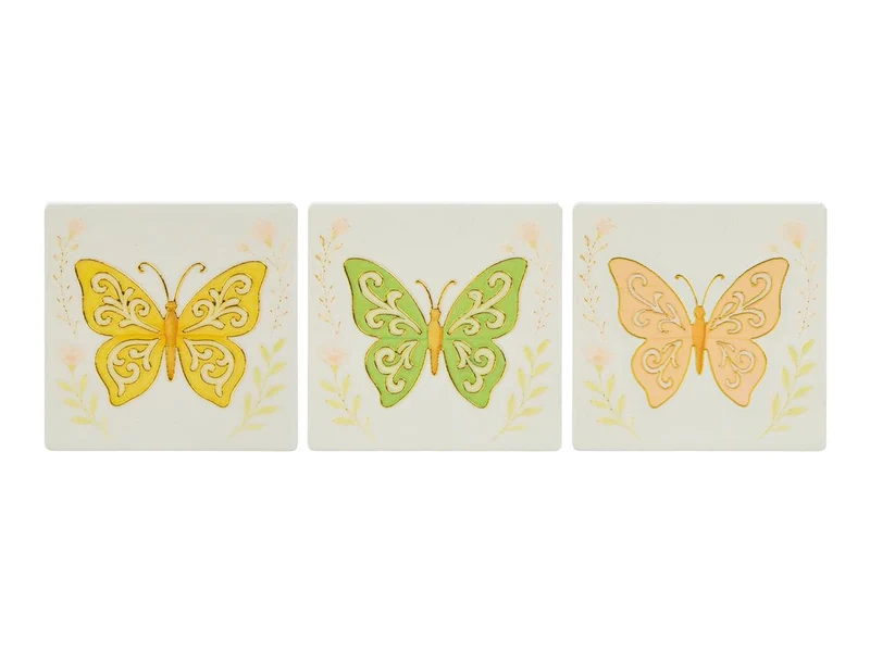 Calamita con decoro farfalla 7,5x7,5cm in 3 assortimenti