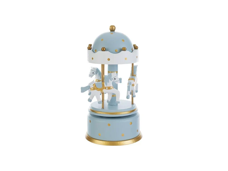 Giostrina carillon in legno 10,5x21cm celeste con astuccio abbinato