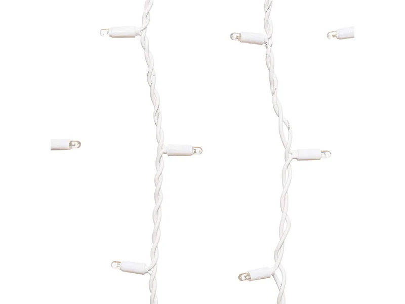 Tenda luci 114 maxi led 3x0,5mt bianco caldo con giochi di luce bianco caldo automatico flash led diamond, cavo bianco prolungabile per uso esterno IP67