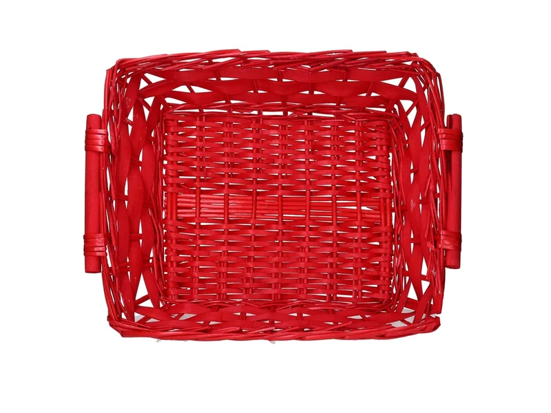 Cesta vimini Miracle rosso rettangolare cm44/48x37h12