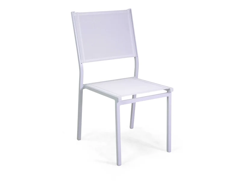 Sedia alluminio sullivan bianco con textilene bianco 55x46x.h43/88CM
