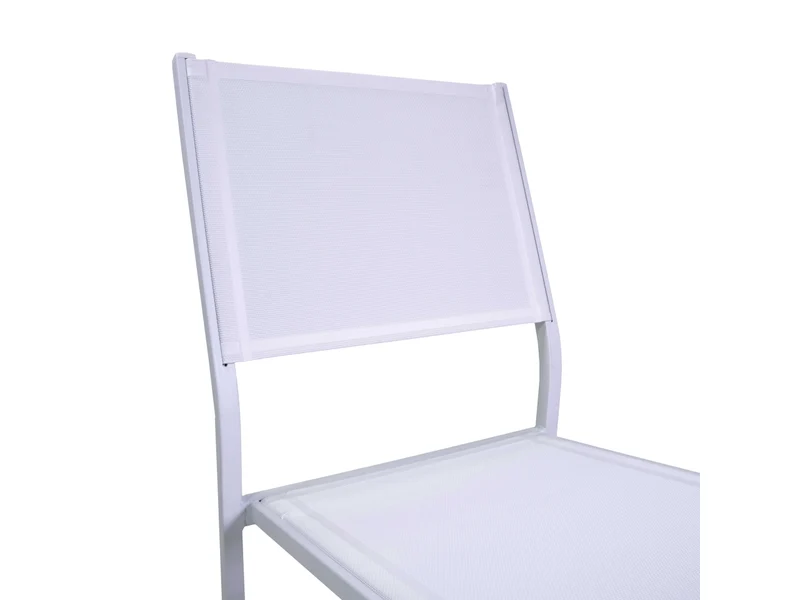 Sedia alluminio sullivan bianco con textilene bianco 55x46x.h43/88CM