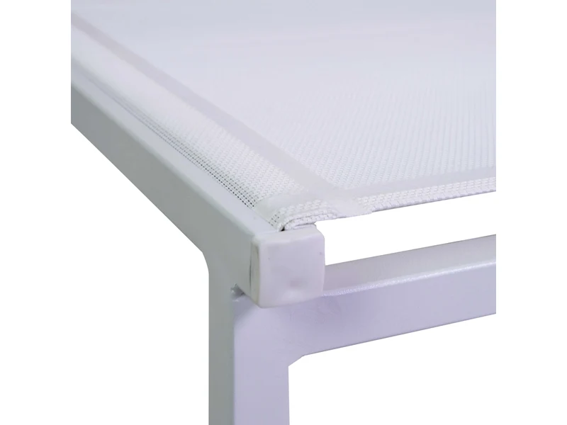 Sedia alluminio sullivan bianco con textilene bianco 55x46x.h43/88CM