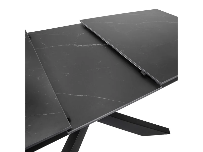 Tavolo Pepper allungabile antracite top pietra sinterizzata 160/200x90xh.76cm
