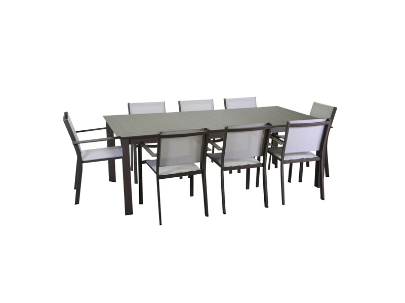 Tavolo alluminio El Paso allungabile marrone rettangolare 220/330x110xh.76cm