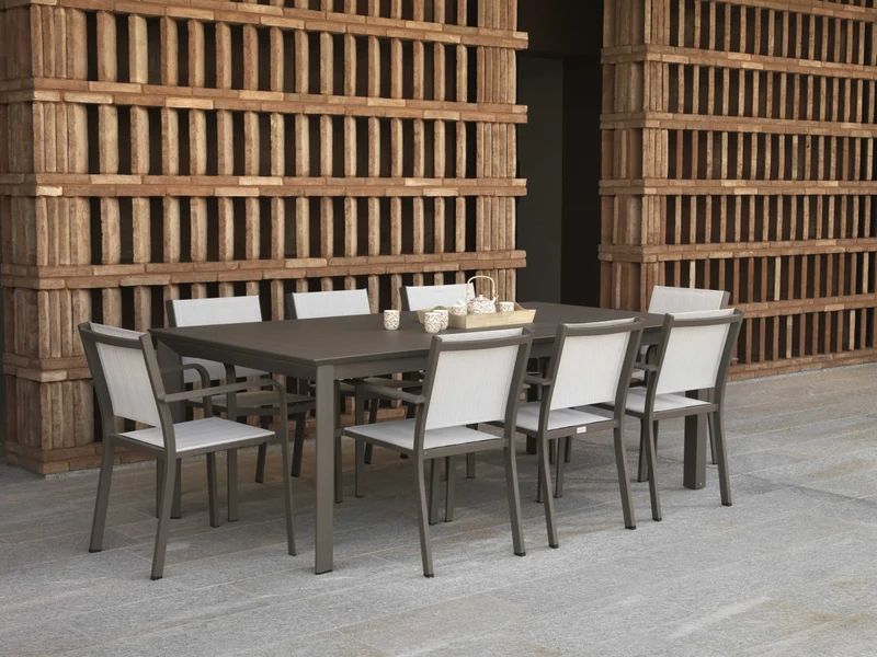 Tavolo alluminio El Paso allungabile marrone rettangolare 220/330x110xh.76cm