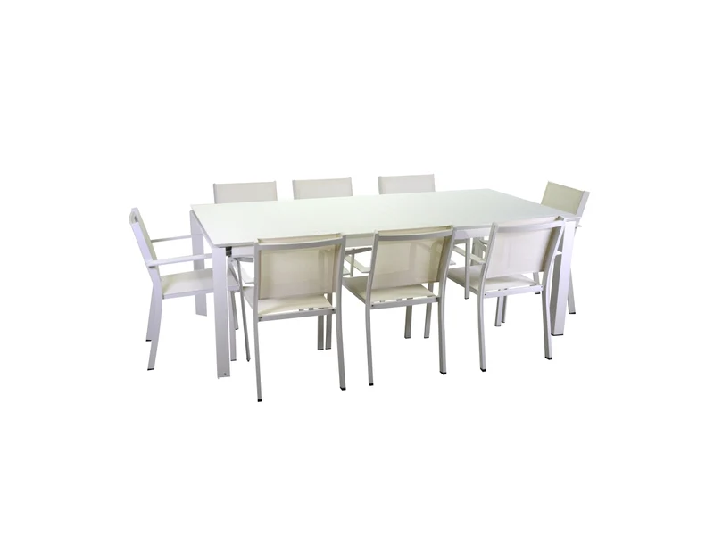 Tavolo alluminio El Paso allungabile bianco rettangolare 220/330x110xh.76cm