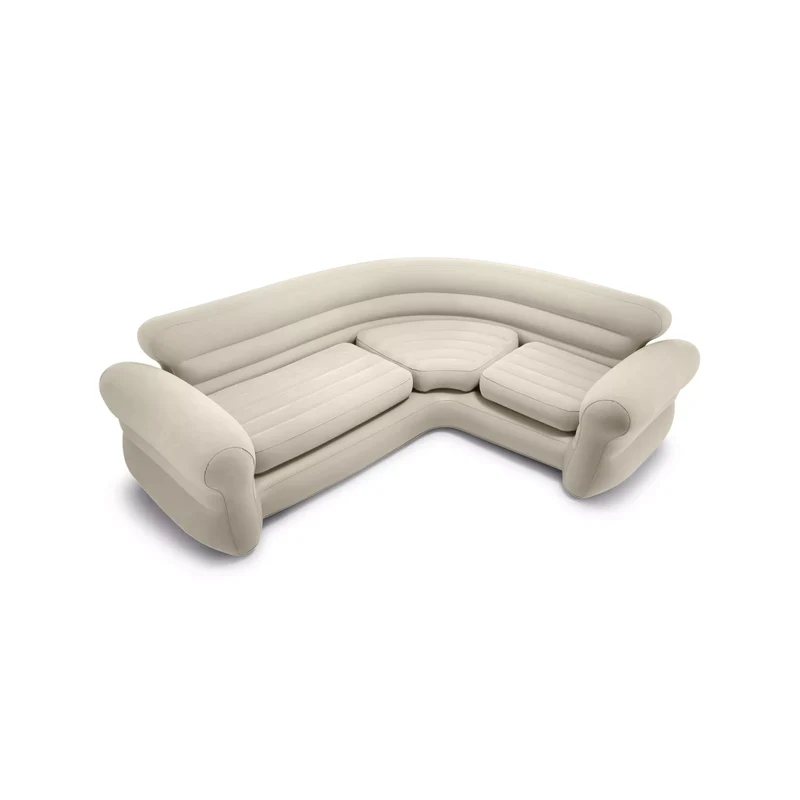 Divano Gonfiabile ad Angolo 257x203x76cm Beige INTEX