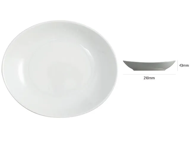 Piatto Tivoli ovale 21cm bianco