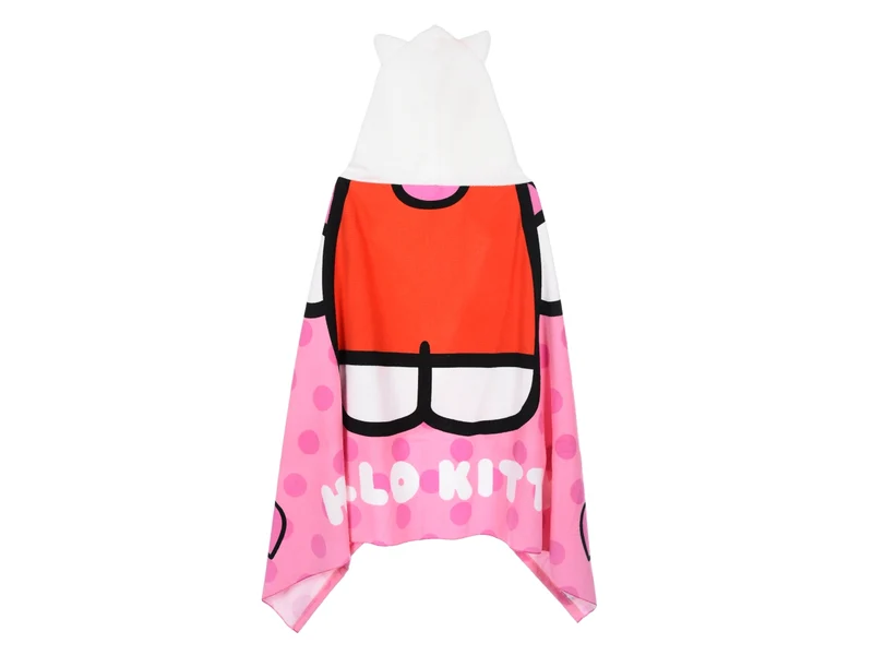 Hello kitty telo mare con cappuccio rosa