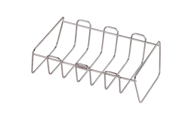 Supporto per costine e arrosti in acciaio inox Argento