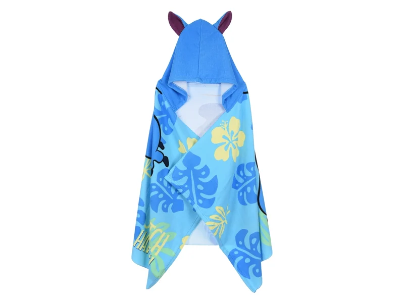 Lilo e Stitch telo mare con cappuccio blu