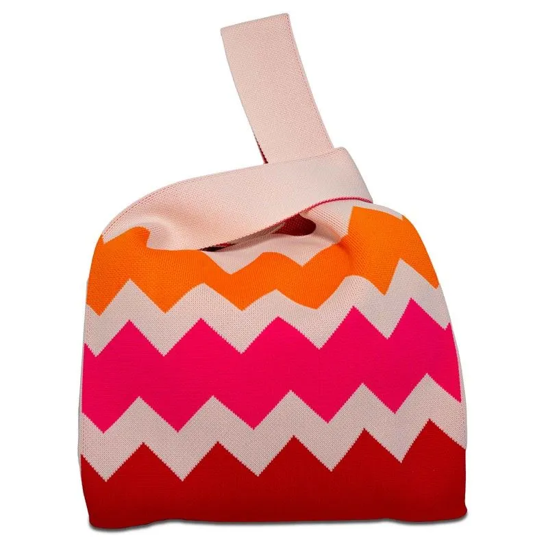 Borsa Knitted Knot Decorazione Zigzag 30x2x31 cm WD LIFESTYLE