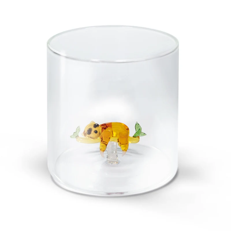 Bicchiere in Vetro Borosilicato 250 ml Decoro Bradipo WD LIFESTYLE