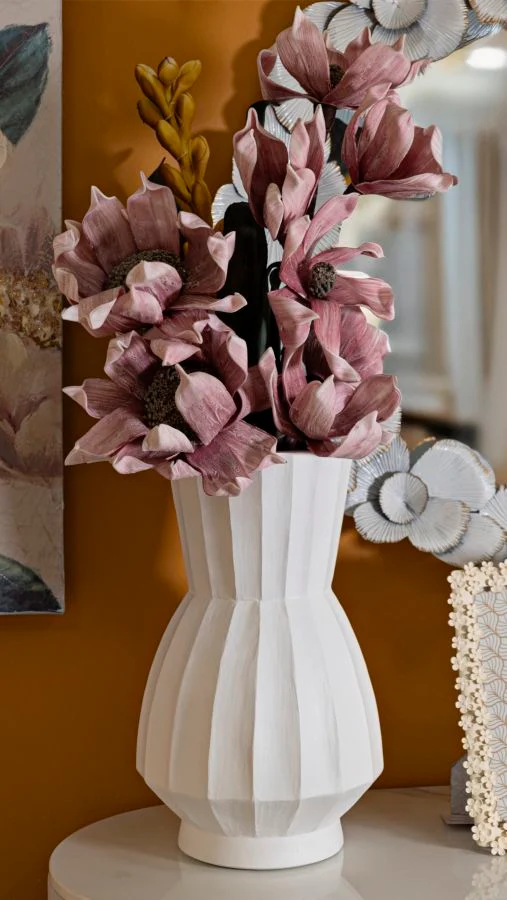 Vaso Glint Ø24x41 cm in Mgo Bianco