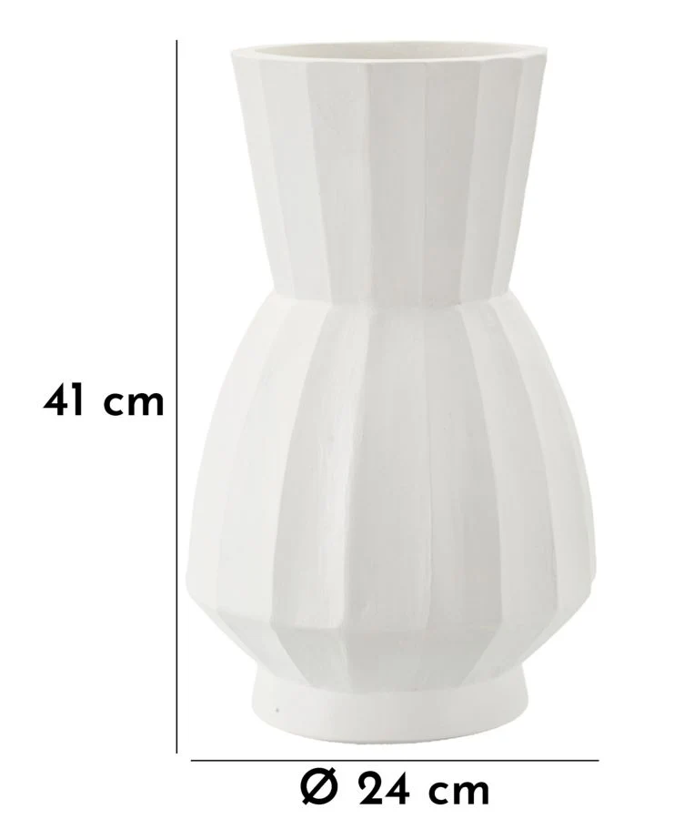Vaso Glint Ø24x41 cm in Mgo Bianco