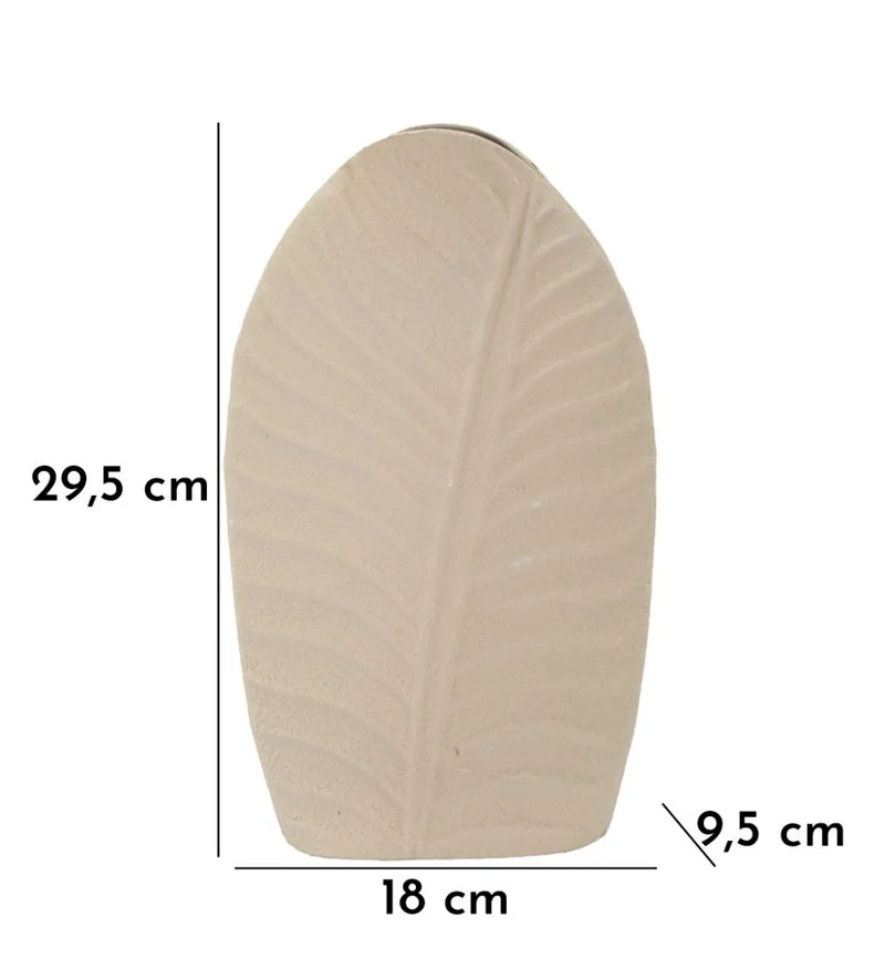 Vaso Dune Tall 18x9,5x29,5 cm in Ferro Crema