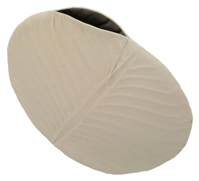 Vaso Dune Round 32,5x13x32,5 cm in Ferro Crema
