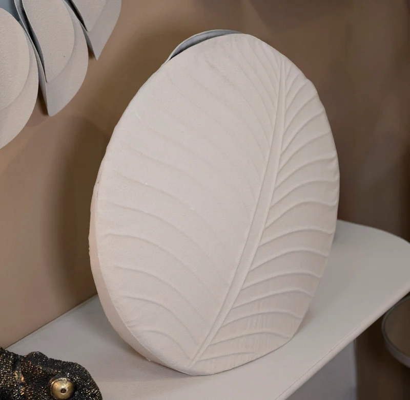 Vaso Dune Round 41,5x14x41,5 cm in Ferro Crema