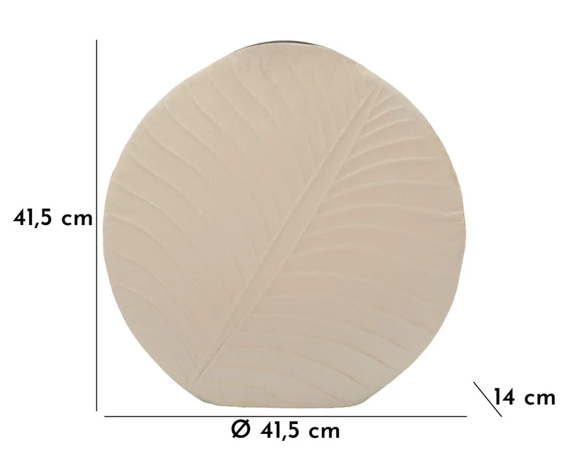 Vaso Dune Round 41,5x14x41,5 cm in Ferro Crema