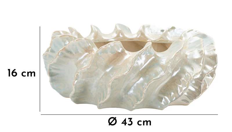 Cachepot Perly Ø43x16 cm in Ceramica Perla