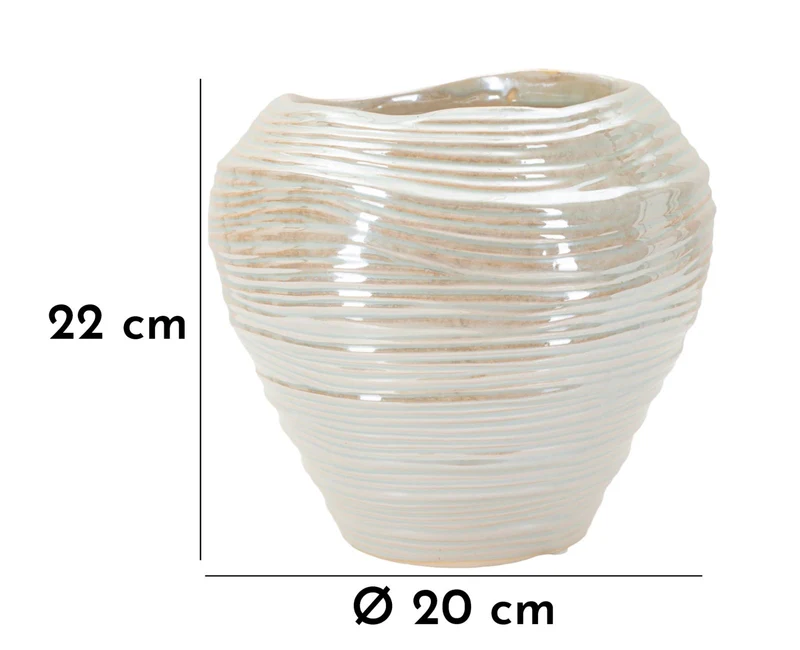 Vaso Perly Round Ø22x20 cm in Ceramica Perla