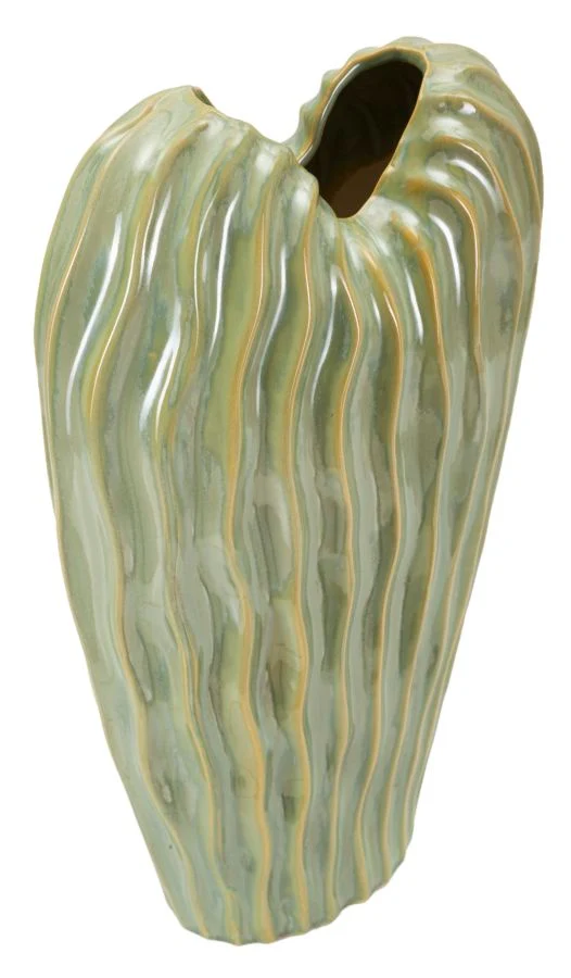 Vaso Venice 22x10x39 cm in Ceramica Verde