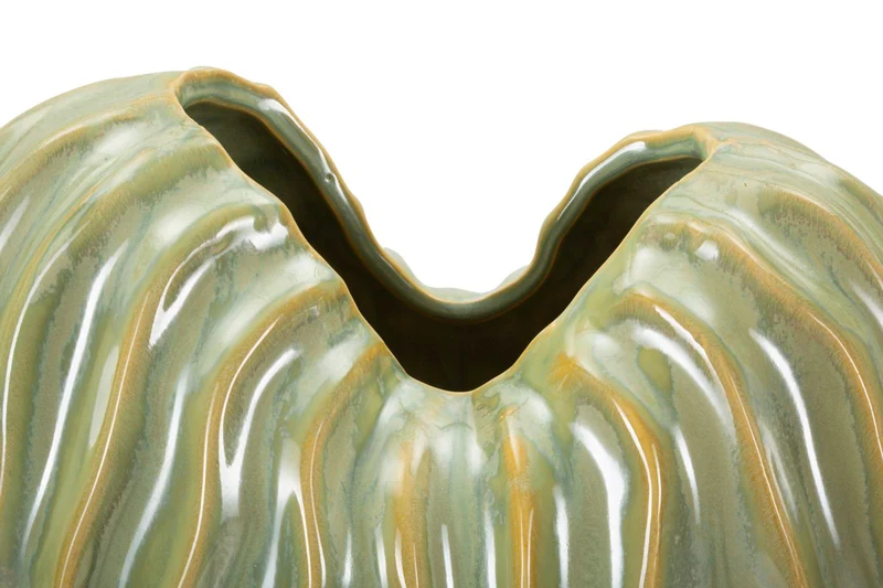 Vaso Venice 22x10x39 cm in Ceramica Verde