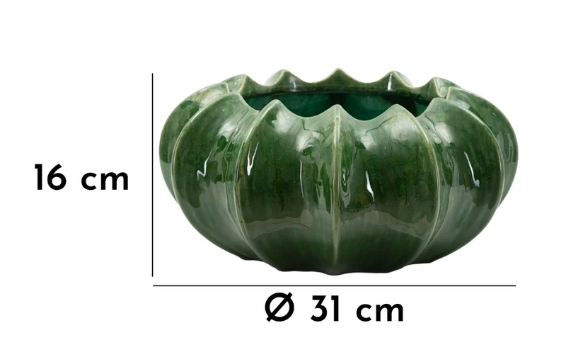 Cachepot Cactus Ø31x16 cm in Ceramica Verde