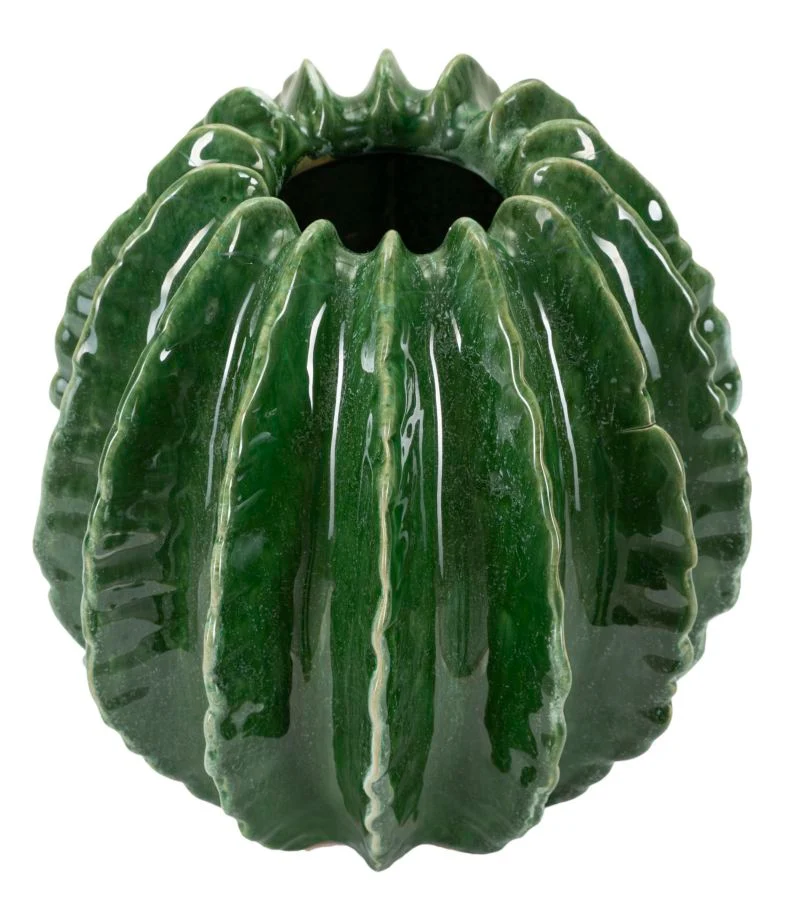 Vaso Cactus Ball Ø23,5x24,5 cm in Ceramica Verde