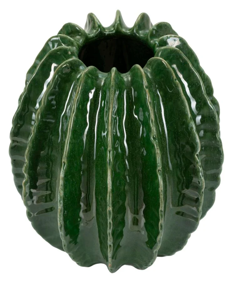 Vaso Cactus Ball Ø28x31 cm in Ceramica Verde