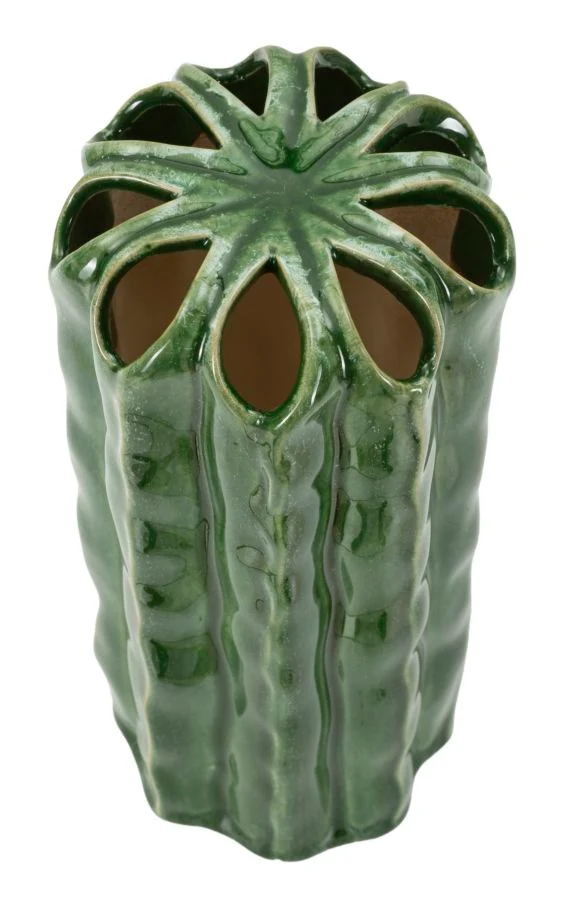 Vaso Cactus Tall Ø11,5x23,5 cm in Ceramica Verde